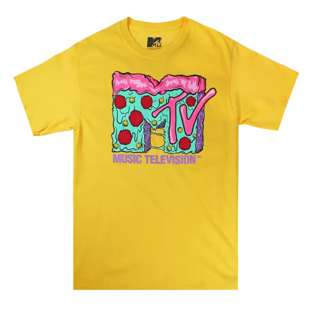 MTV PIZZA  LOGO MUSIC TV CHANNEL LICENSED T SHIRT 80's 90's Music Television