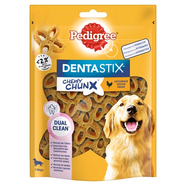 Pedigree Dentastix Chewy Chunx  Max Con Pollo 60G - 5 Pieza, Nuevo