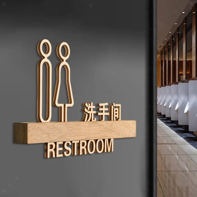 SEGNALETICA PER PORTA Del WC Decalcomanie Per Il Bagno Segnaletica Per