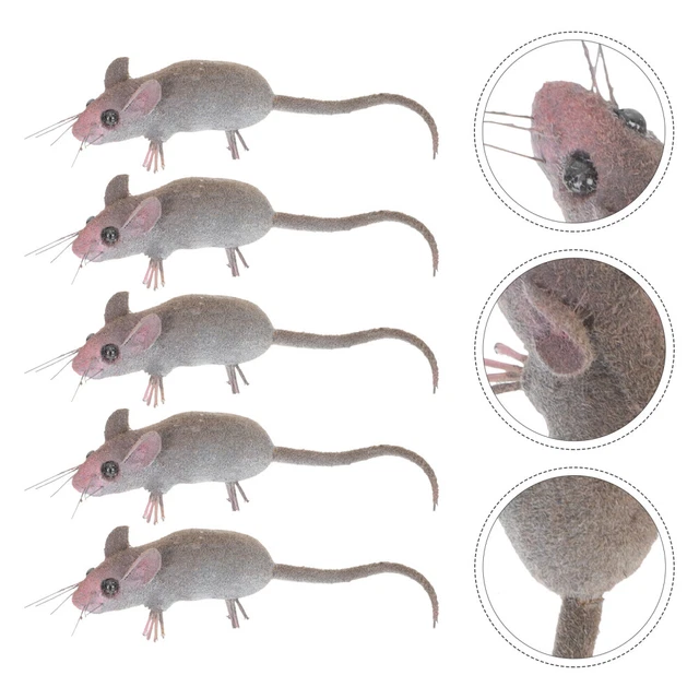 5 Pcs Mini Animal Small Mice Statues Cake Toppers Little Mouse