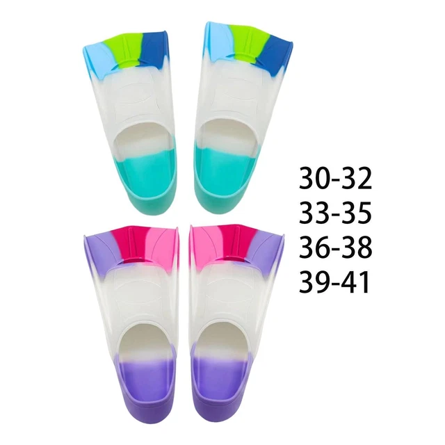 Palmes De Natation Enfant Lot De 2 - Taille Réglable 39-45 (6.5-11.5) - TPR Souple, Semelle Antidérapante