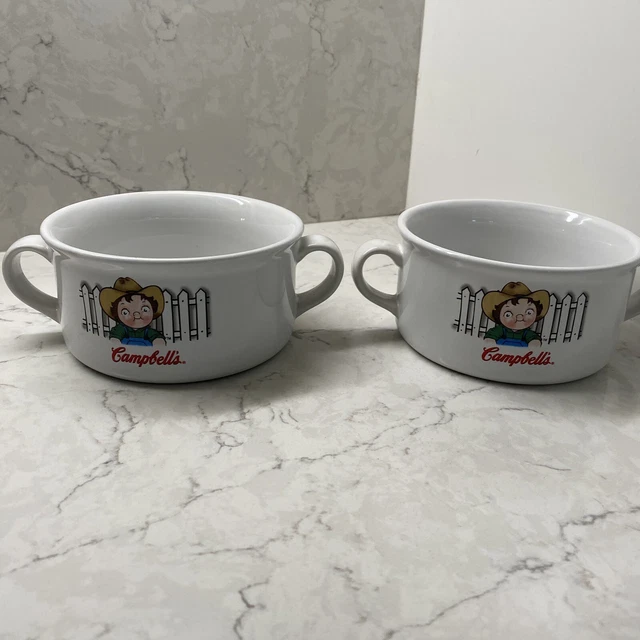 Campbell’s 2001 Collector Ceramic Soup Bowl Mug-Dual Handles Houston Lot of 2