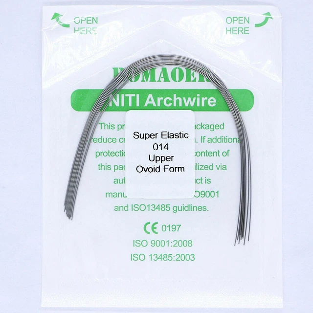 5-200 × FIL d'arc rond Niti super élastique orthodontique dentaire 014