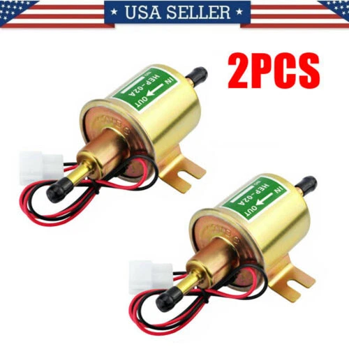 2 Packs 12V Electric Fuel Pump HEP-02A Universal Inline Low Pressure Gas Diesel