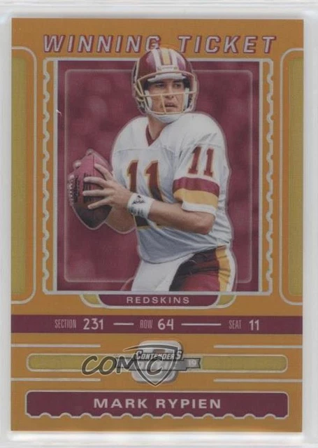 2019 Panini Contenders Optic Winning Tickets Orange /50 Mark Rypien #WT-MR