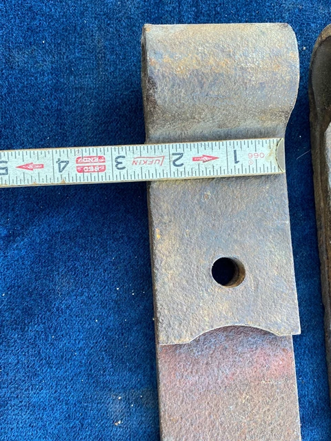 2 vintage barn door strap hinges 36" Long 2.5" wide Wrought Iron Cast Metal 6