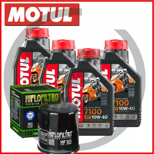 KIT/TAGLIANDO KAWASAKI ZX-6R 600 NINJA 2009 2013 4L MOTUL 7100 10W40 filtro olio