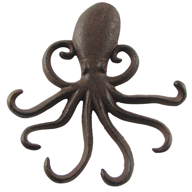 Wall Mount Swimming Octopus Tentacles Key Hook 6 Tentacle Hooks Beach Home Decor