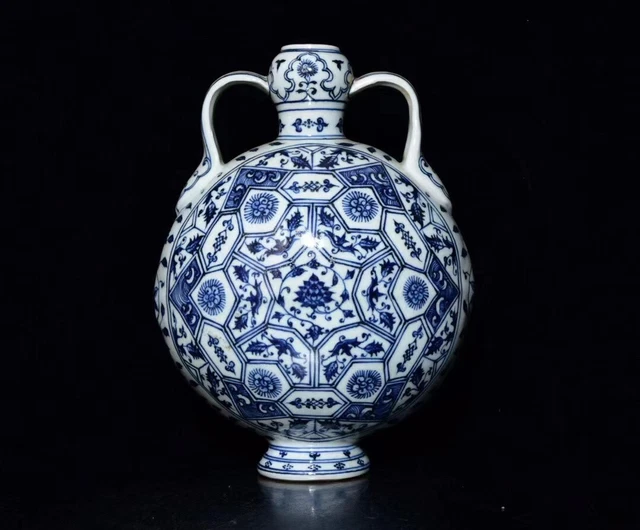 Estate Chinese Antique Ming Dynasty Blue&white Porcelain Flowers Vase
