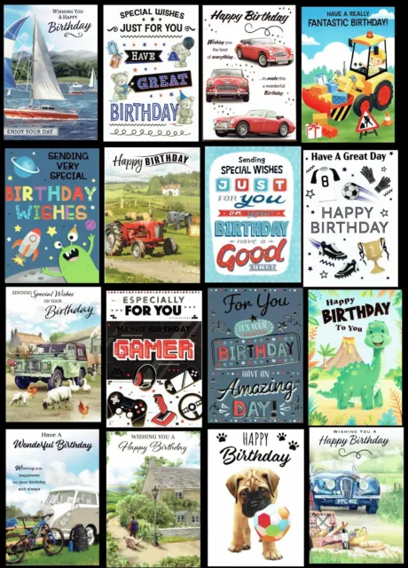 MALE QUALITY BIRTHDAY CARD ~ CHOICE OF DESIGNS ~ only 99p each