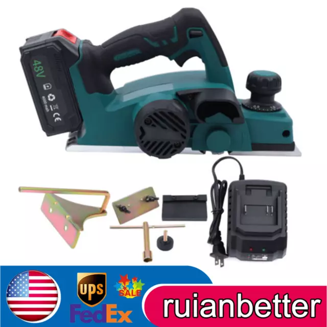 Electric Cordless Wood Planer Hand Held Woodworking Power Tools 110V 15000r/min