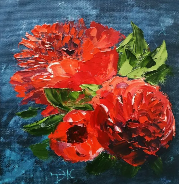 Peony Bouquet Peonies Painting Peony Flowers Wall Art Impasto Oil Original Art