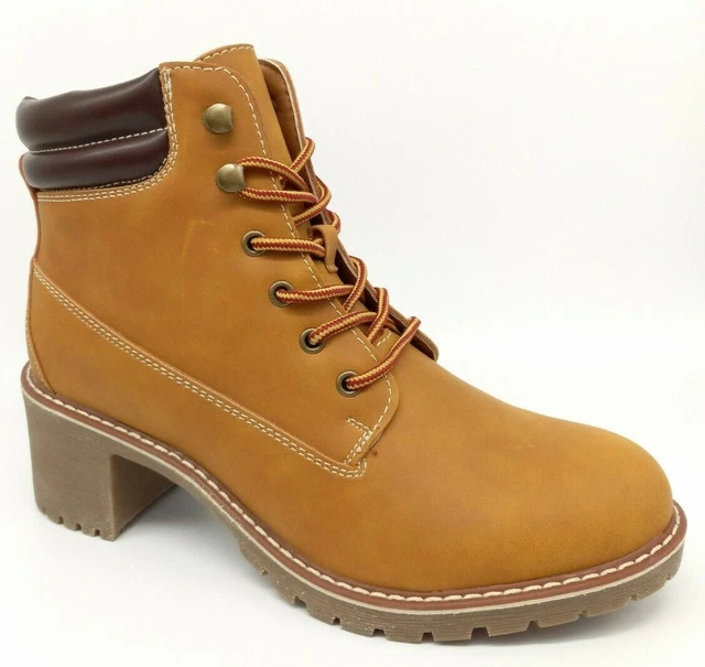 Bottine Boots Chaussure Femme - 40 et 41 - Marron Camel Fourrée Montantes Talon