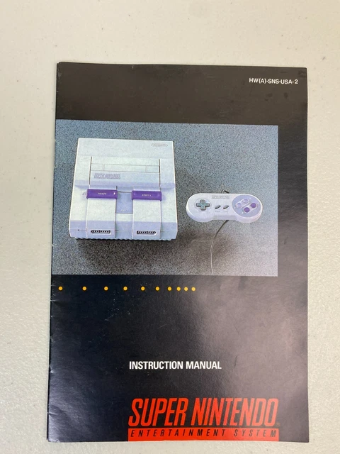 SUPER NINTENDO ENTERTAINMENT System Instruction Manual Only Genuine ...