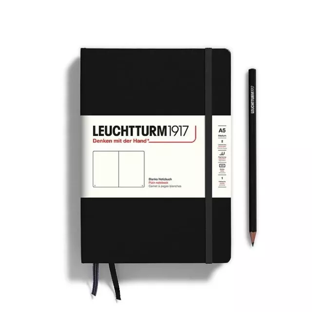 LEUCHTTURM1917 A5 Hardcover Plain Notebook Navy