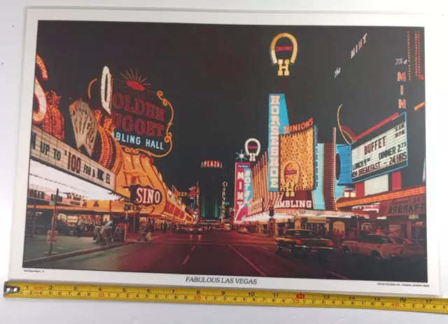 Vintage Las Vegas Laminated Placemats Lot of 2 Frameable Excellent Condition 3