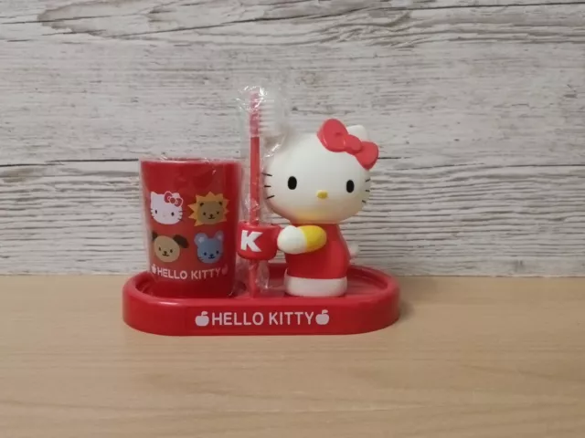Set 3 pz spazzolino da denti supporto spazzolino da denti per bambini Hello Kitty nuovo