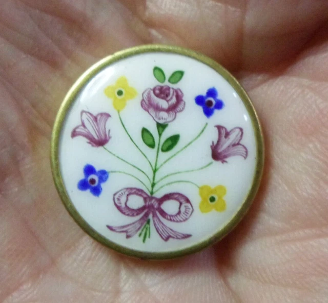 Ancien Bouton En Porcelaine 21Mm Ancien Bouton En Porcelaine 21Mm