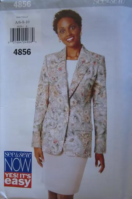 4856 Vintage Butterick SEWING Pattern Misses Jacket Skirt OOP NEW FF SEW UNCUT