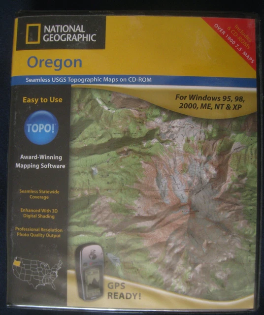 Oregon TOPO Map software, National Geographic PC