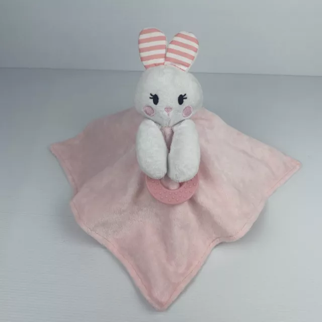 Bunny Rabbit Babies Comforter Security Blanket Pink Plush Soft Toy Forever Baby