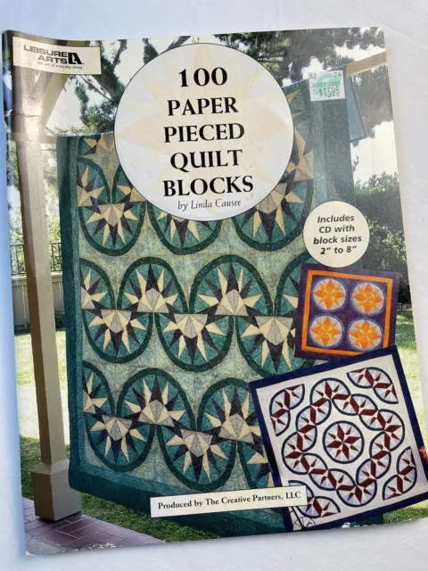 Leisure Arts 100 Paper Pieced Quilt Blocks Pattern Book with CD Linda Causee