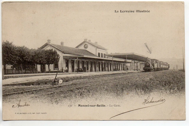 MONCEL SUR SEILLE - Meurthe et Moselle - CPA 54 - la Gare - train at the station