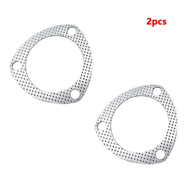 2pcs Reinforced 3 Bolt 3" 76mm Exhaust Flange Gasket Downpipe Fire Ring