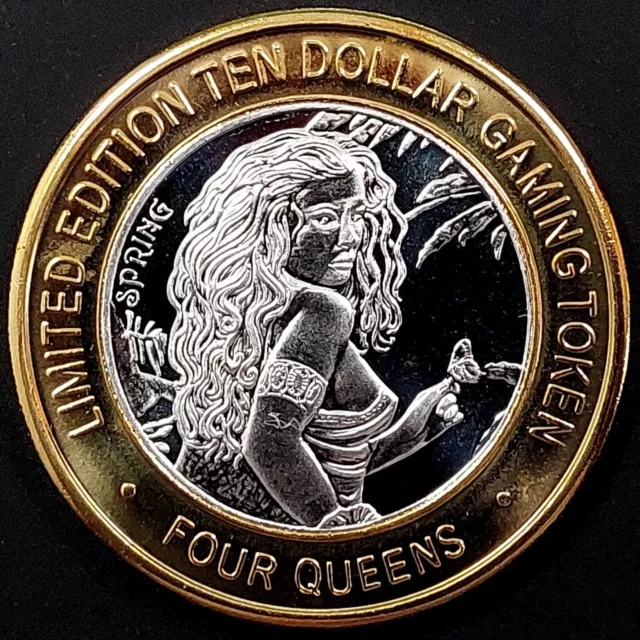 Four Queens Casino, Ltd. Ed. $10 Gaming Token! Spring design! sku 3