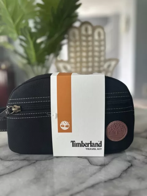 NWT Timberland Men Travel Toiletry kit With Bottle  Zip Pouch $48 In Black