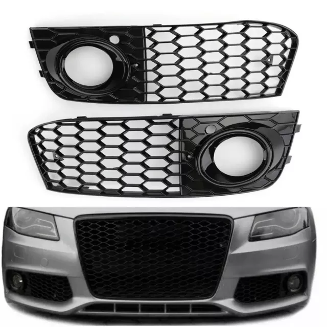 Per Audi A4 B8 RS4 2009 2010 2011 2012 Fog Light a rete a nido d'ape Open Vent A