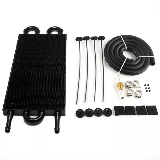 4 Row 6 AN Racing Engine Transmission Oil Cooler + Hose & Mounting Kit Universal