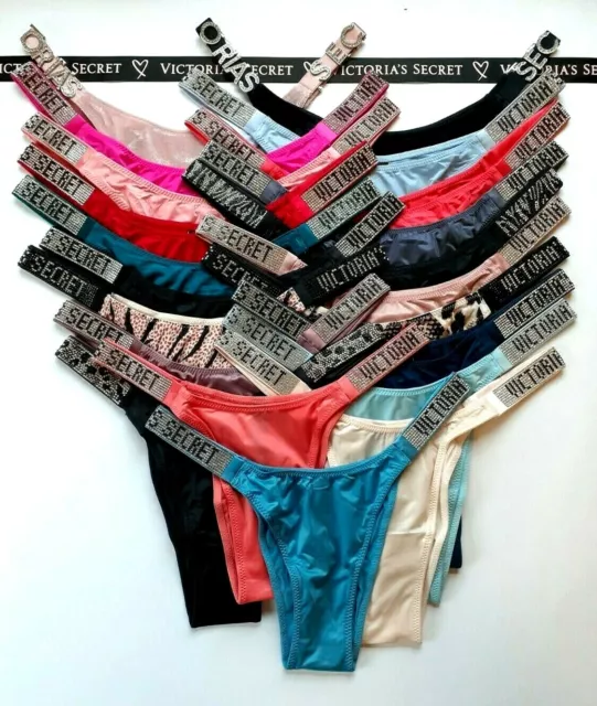 VICTORIAS SECRET BRAZILIAN Panty SHINE Bling Cheeky NWT Rhinestone