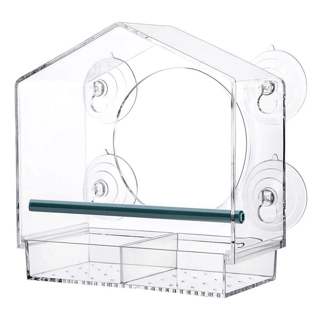 Fenster-Vogelfutterspender mit Starken SaugnäPfen, Transparenter Vogelfutte Y3Y6