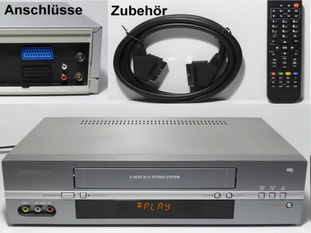 VHS Videorecorder 6 Kopf / HiFi + Profi gewartet +1 Jahr GARANTIE Videorekorder