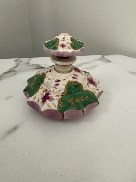 Antique Old French Louis XV Style Porcelain Perfume Bottle