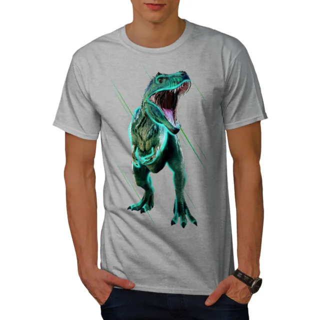 T-shirt da uomo dinosauro Wellcoda Jurassic TRex, maglietta stampata art graphic design