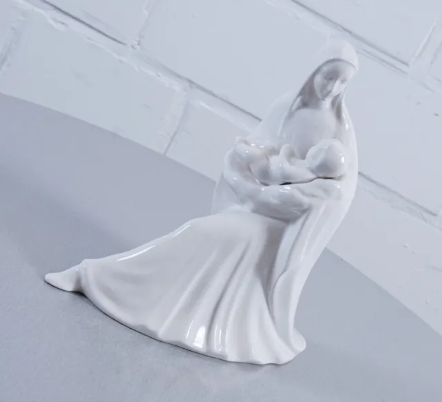 Inger Porzellan Figur Statue Maria mit Kind Vintage Made in Denmark