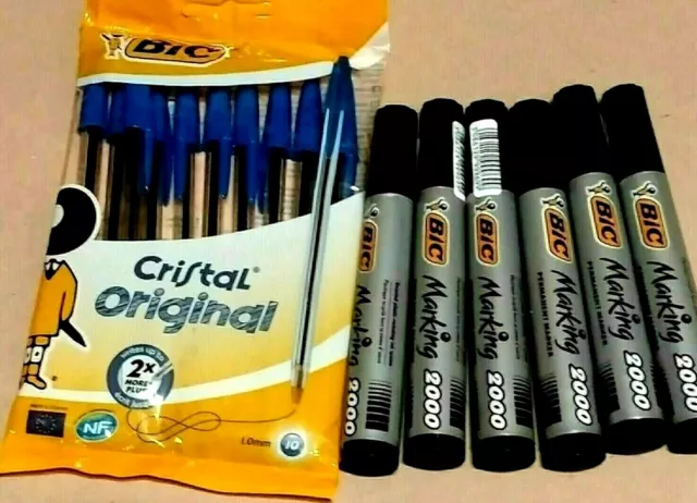 BIC Permanent-Marker *6 Stk. Action Pack* 2000 ECOLUTIONS schwarz + 10 Cristal