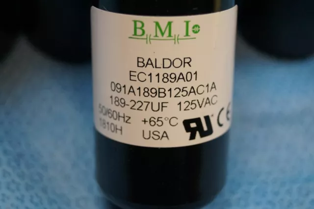 Baldor EC1189A01 189-227UF, 125VAC Capacitor BMI Electric Motor