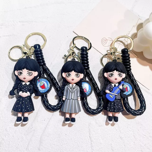 Horror Keychain Toy Wednesday Addams Hand Doll Silicone Key Accessories Figures