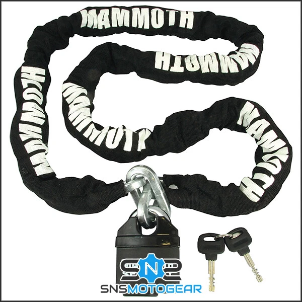 Mammoth Moto 10 mm Serratura quadrata di sicurezza moto e catena 1,8 m