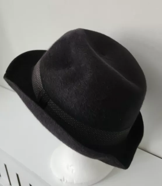 Cappello torta di maiale in feltro lana di lana di maiale trilby circo piccadilly londinese grigio antracite