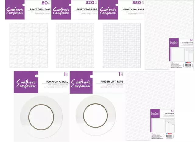 Crafters Companion Accessories, Adhesives, Foam On A Roll, Foam Pads, A4 Sheets