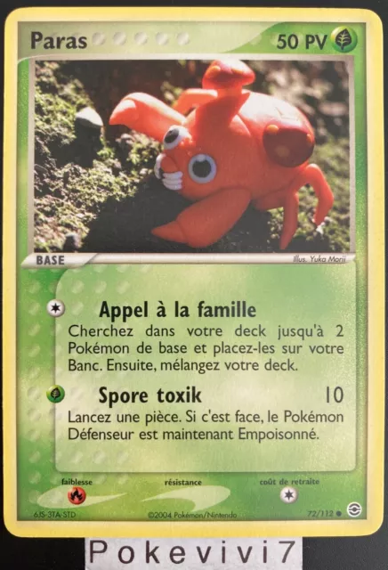 Carte Pokemon PARAS 72/112 Bloc EX Rouge Feu Vert Feuille FR NEUF