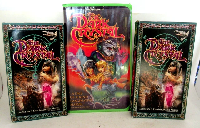 3 Old Vintage VHS Tapes The Dark Crystal Jim Henson Green Clamshell
