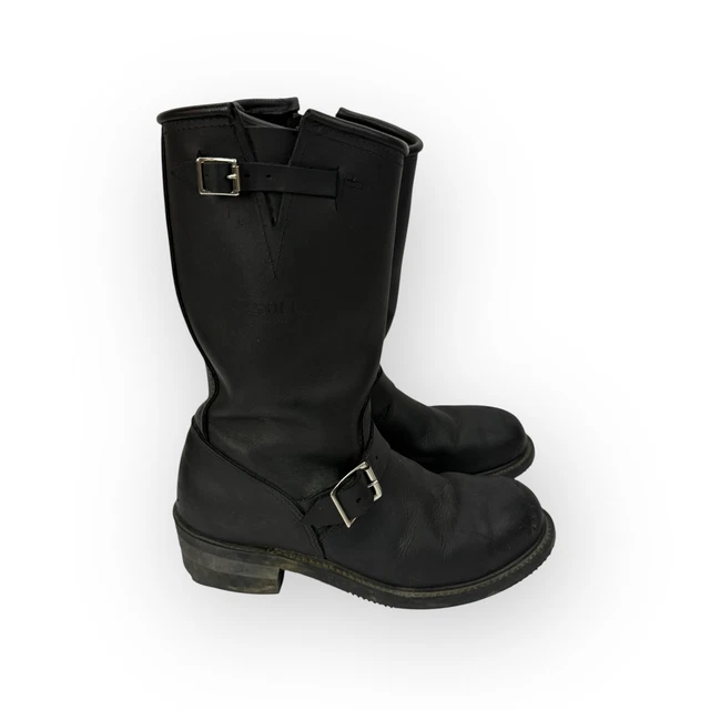 CAROLINA BLACK LEATHER Motorcycle Engineer Steel Toe Boots  display picture 2