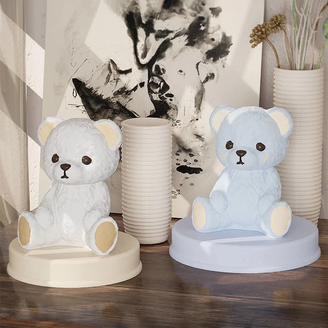 Oso cubo de hielo forma cubo de hielo silicona en alimentos calidad 3D oso de peluche