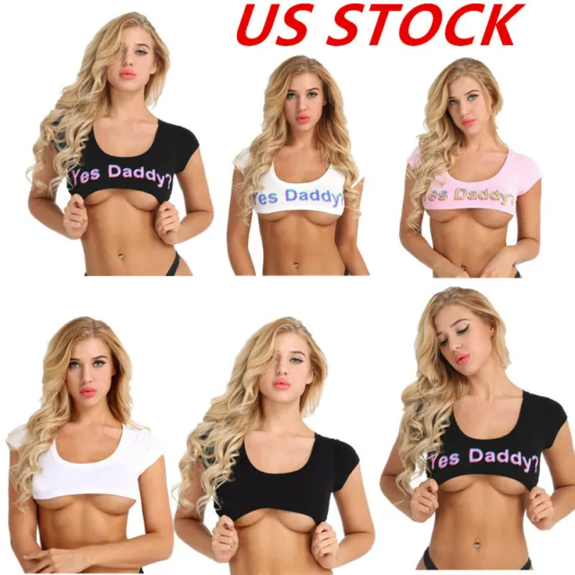 Sexy Womens Yes Daddy Lingerie Set Anime Cosplay Underwear Bra Top