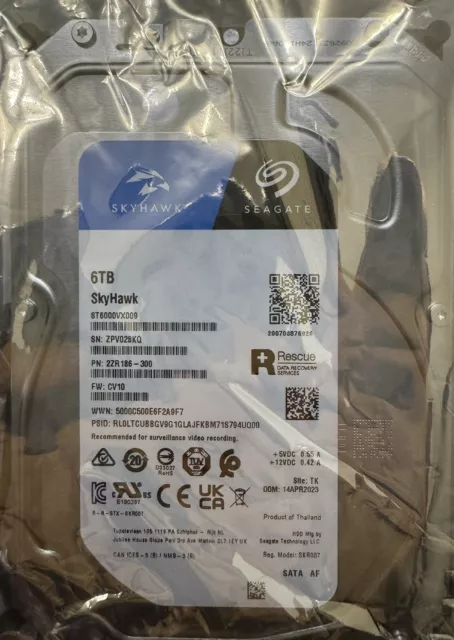 Seagate ST6000VXA01 SkyHawk 6 TB SATA-Festplatte mit 5400 1/min 6 Gbit/s 256 MB Cache